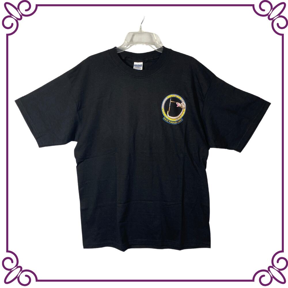 Airborne Laser Peace Through Light YAL-IA Black Cotton Short Sleeve T-Shirt XL